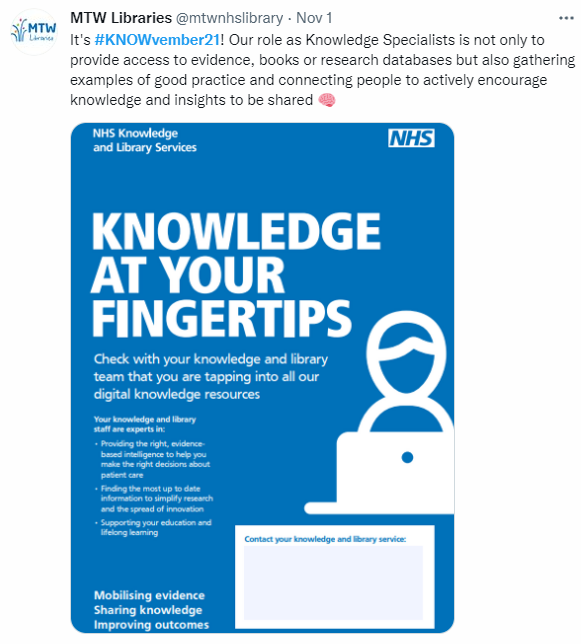 A tweet from the MTW Libraries Twitter account. The tweet reads 