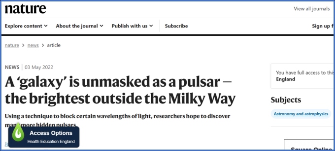 A screenshot of an article from the Nature website. The title of the article is 